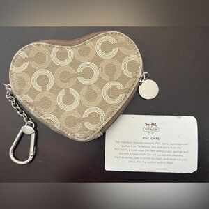 Coach Silver Coin purse Keychain with Logo Charm